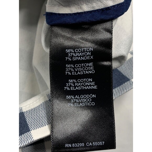 Isaac Mizrahi Crop Jacket XXL Navy White Gingham Canvas Stretch - Picture 10 of 11